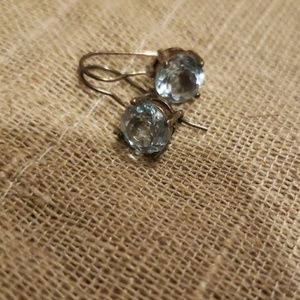 Sterling silver and Blue Topaz Drop Earrings